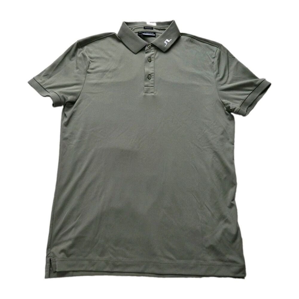 J Lindeberg Men's SHIRT POLO KV Regular Fit Golf Moss Green Sz M Medium NEW
